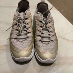 Nike Metallic Gold and White Athletic Shoes